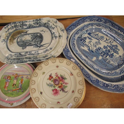 407 - Mid C19th Staffordshire blue and white print ware 