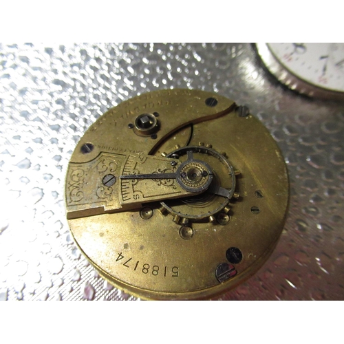 430 - Waltham, Broadway, full plate pocket watch movement numbered 588174, another Waltham pocket watch mo... 