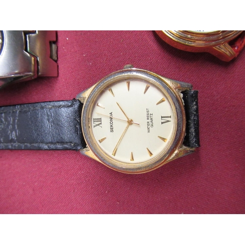 448 - Sekonda gentleman's quartz wristwatch with date, in gold plated case, Zurich Sports quartz wristwatc... 