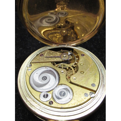 424 - Elgin Hunter cased keyless pocket watch, hinged case back and cuvette, numbered 4825688, signed 7 je... 