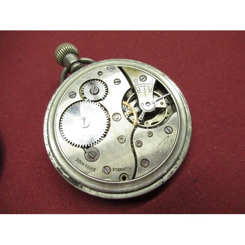 422 - The Consort early C20th key wound pocket watch with three section Dennison case with screw off bezel... 