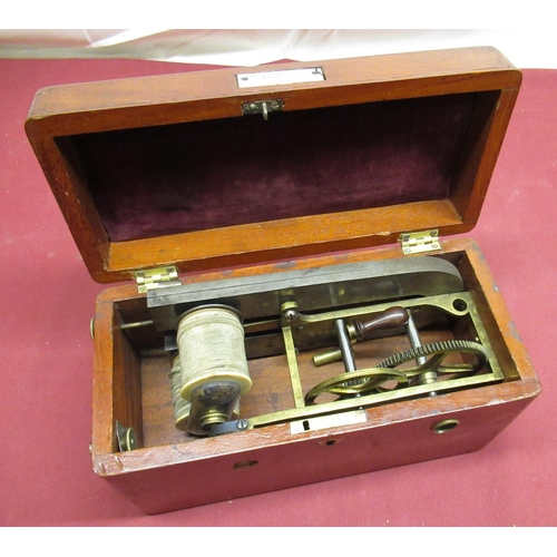 602 - Late Victorian Professor Didier Electrician (London) electric shock machine, in mahogany case with d... 