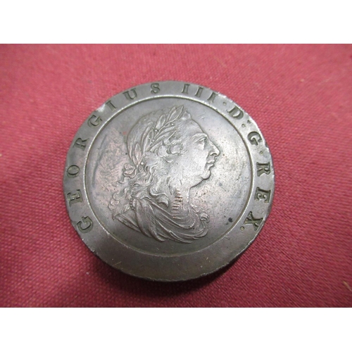 323 - Geo. III 1797 Britannia 2d coin, small selection of other Geo. III and later coins