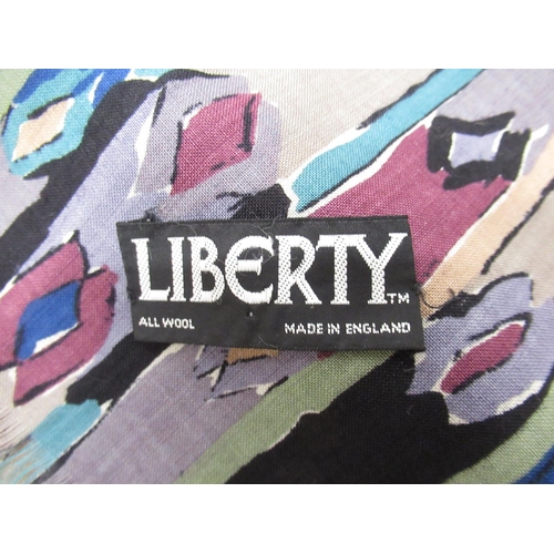 328 - Liberty of London all wool scarf abstract design 139 x 140