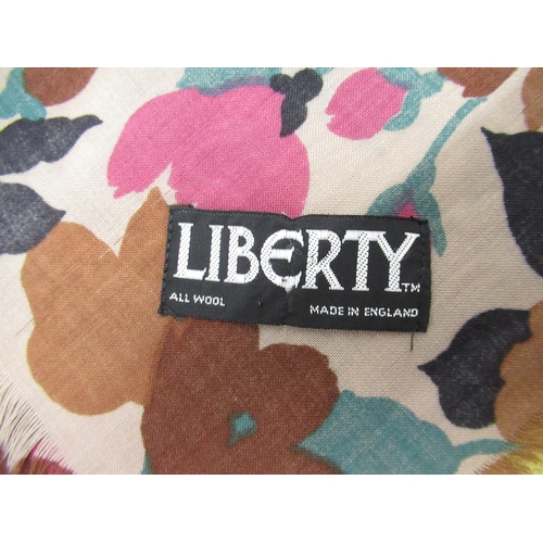 329 - Liberty of London all wool scarf printed poppy design, 140 x 140