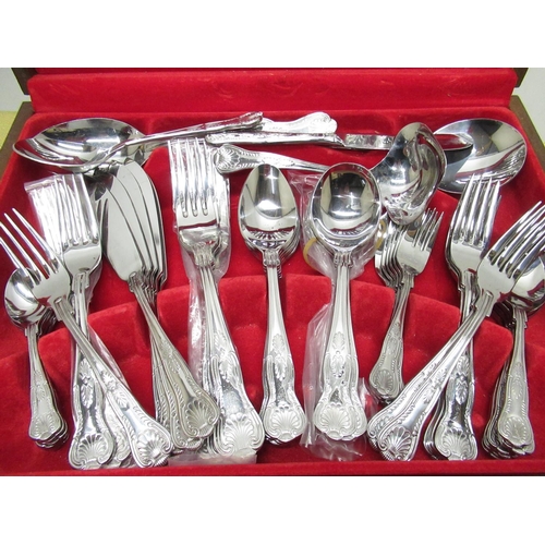 336 - C20th cased canteen of EPNS queens pattern cutlery, six settings, suite of bronze cutlery in cutlery... 