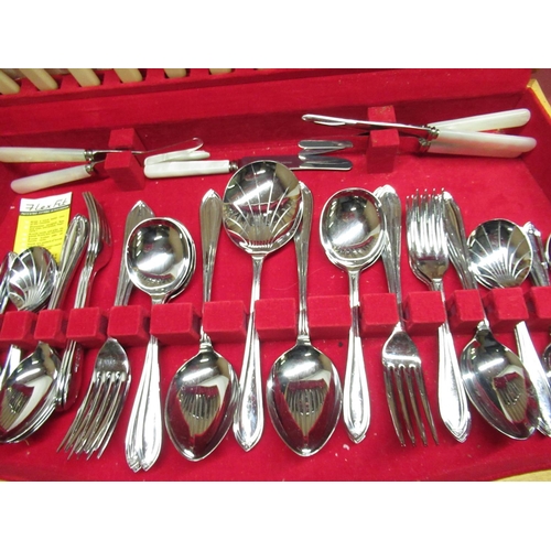 348 - WITHDRAWN - Cased canteen of plated cutlery, six-place settings