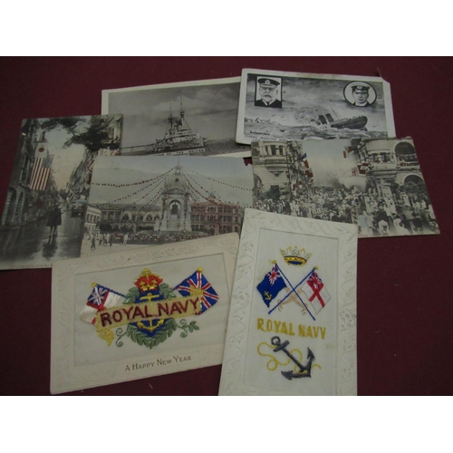 488 - Three WWI period real photographic postcards depicting images of Vladivostok, one showing troops mar... 