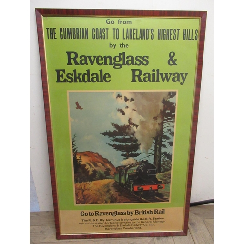 76 - Ann Widdecombe Collection - Railway poster for the Ravenglass and Eskdale Railway, framed: 104.6cm x... 