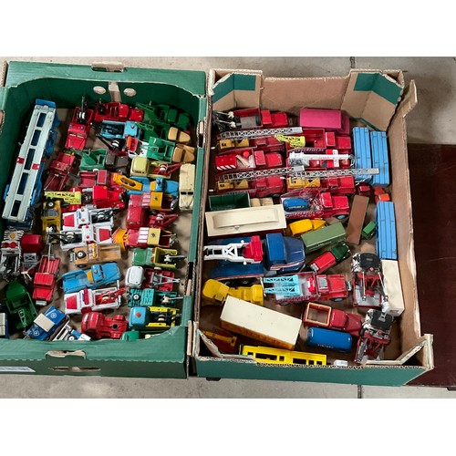 825 - Large collection of Dinky and Corgi cars and trucks including “Biggie Towing Tender” “Service Truck”... 
