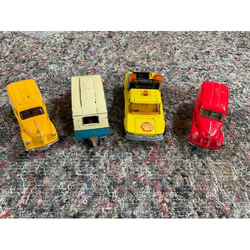 826 - Large collection of playworn Corgi and Dinky cars and trucks including “Buggie Towing Tender” “Comme... 