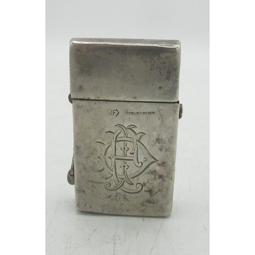 757 - Marked sterling silver lighter with engraved initials