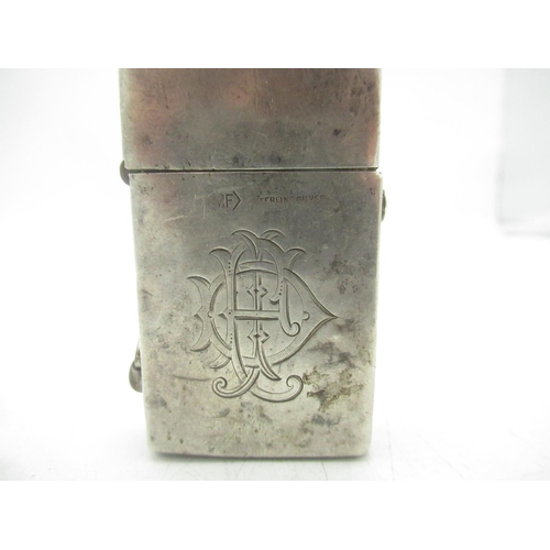 757 - Marked sterling silver lighter with engraved initials