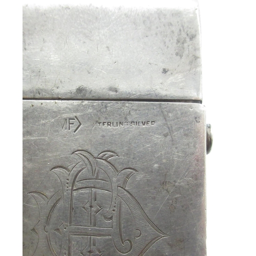 757 - Marked sterling silver lighter with engraved initials