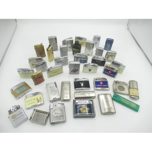 768 - Collection of lighters with various business advertisement inc. Baste & Lange Ship Stores, Arnold Ai... 