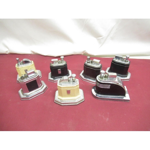 775 - 7 Ronson Touch Tip table lighters, one engraved 