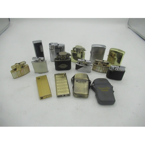 781 - Ronson Tornado, Windlite and 14 other Ronson lighters (16)