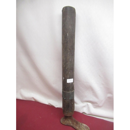 85A - Anne Widdecombe Collection-Early 20th century Boot last with rustic hewn copper bound stake