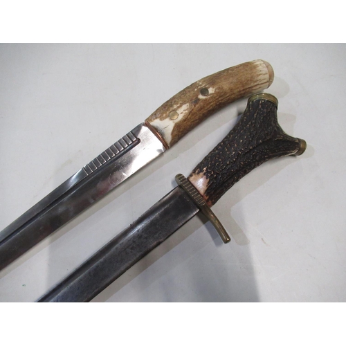 1099 - Two converted hunting type daggers, one with 13