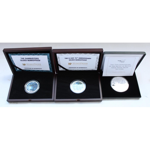 1088 - Dambusters Silver Numisproof .925 silver medallion (2oz), a similar D-Day 75th anniversary .925 silv... 