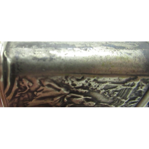 738 - Colibri Original silver 850 banded lighter, scene of a bard playing to two ladies