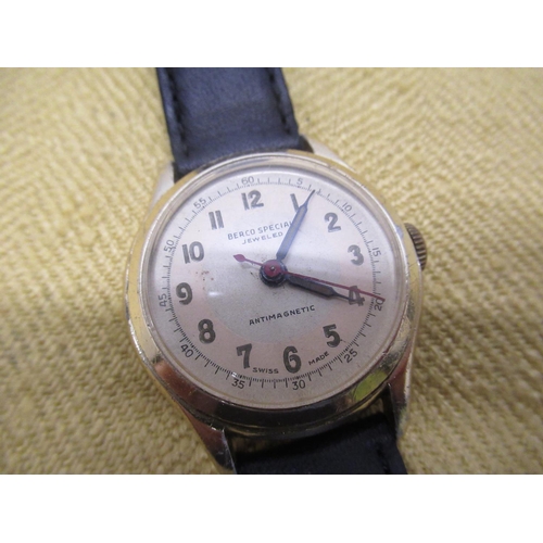 669 - 1950's Wyler Incaflex hand wound wristwatch with silvered two tone finish dial with applied Arabic a... 