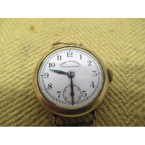 670 - Two early C20th ladies silver cased trench style wristwatches, 1920's cushion cased chrome plated wr... 