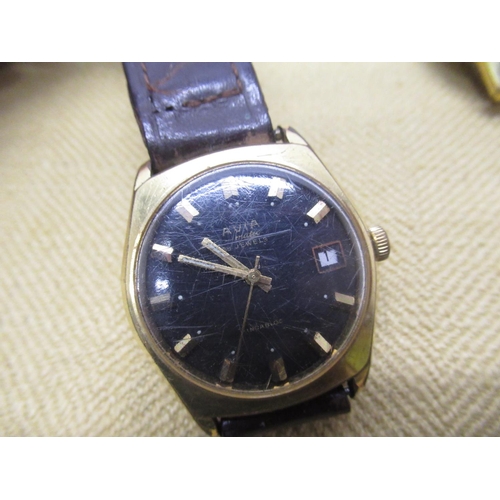 675 - Avia Deluxe self winding automatic wristwatch with two tone silvered dial with applied Arabic and ba... 