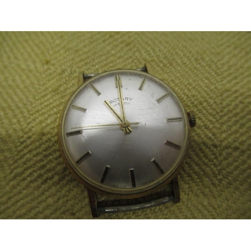 679 - 1930's Rotary Deluxe hand wound wristwatch, champagne coloured dial with skeletonised Arabic numeral... 