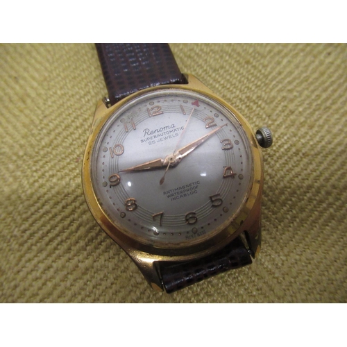 682 - Eldor, Geneve, automatic wristwatch, silvered dial with applied Arabic and baton hour markers, gold ... 