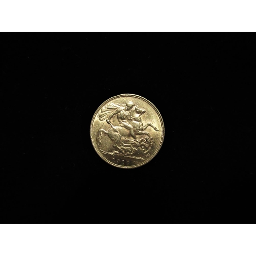 1016 - Edw. VII gold sovereign, dated 1910 7.9g