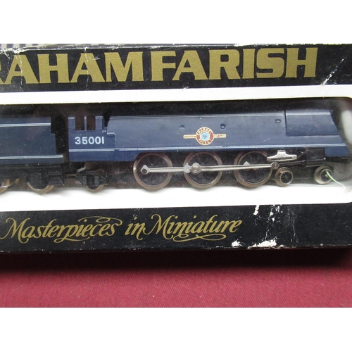 1077 - Two Graham Farish N gauge model locos Merchant Navy 1503 and 1507 boxed, a qty of N gauge track and ... 