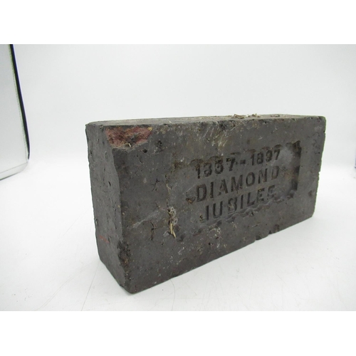 1105 - Victorian Commemorative brick stamped '1837-1897 Diamond Jubilee'