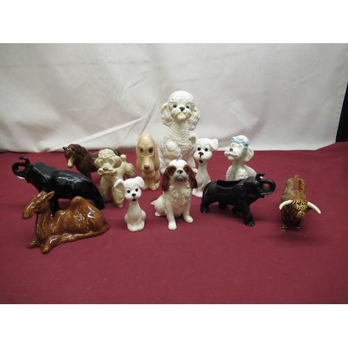 1111 - Collection of Sylvac and other models of animals including Dogs, Elephants, Camel etc., H23cm (12)