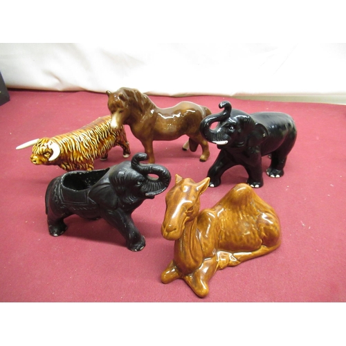 1111 - Collection of Sylvac and other models of animals including Dogs, Elephants, Camel etc., H23cm (12)