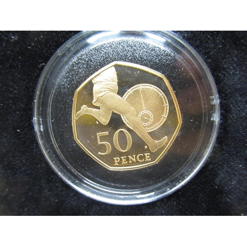 1023 - Royal Mint 2004 50th Anniversary of The Four-Minute Mile UK Gold Proof 50p Coin, encapsulated, cased... 