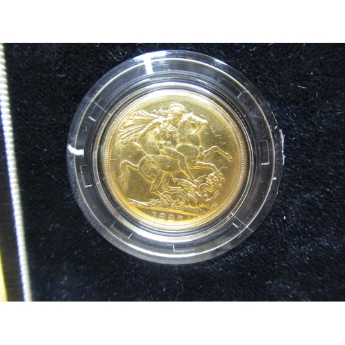 1024 - Royal Mint 2002 Golden Jubilee Sovereign Collection, encapsulated, cased and with cert No.199/250