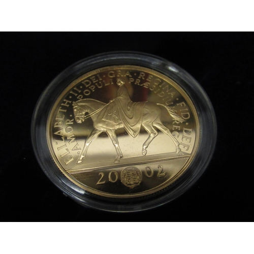 1026 - Royal Mint 2002 Her Majesty Queen Elizabeth II Golden Jubilee Gold Crown, encapsulated, cased and in... 