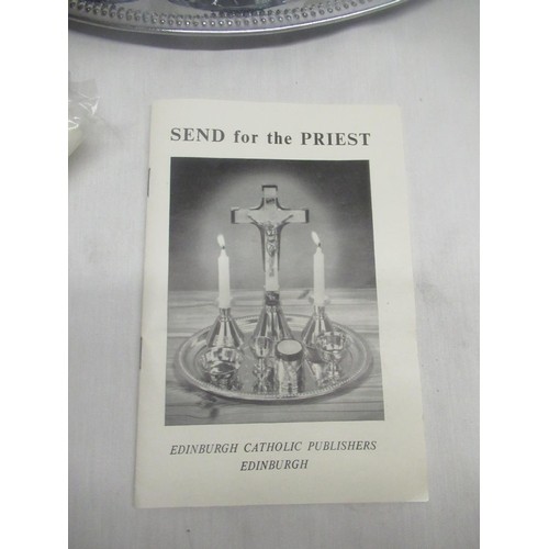 944 - Send for the Priest silver plate last rites set, made by Edinburgh Catholic Publishers