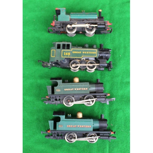 889 - Three Great Western 101railway engines by Hornby, and Great Western 148 by Lima (4)