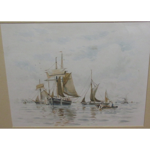 526 - Pair of coloured prints after Arthur Wilde Parsons (1854–1931), both of ships at sea, both 16.5cm x ... 