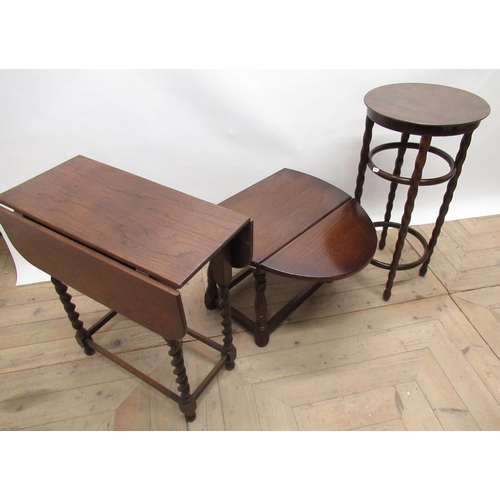 581 - Czech Fischel Bentwood occasional table, H70cm, reproduction oak gateleg coffee table, W50cm D70cm H... 