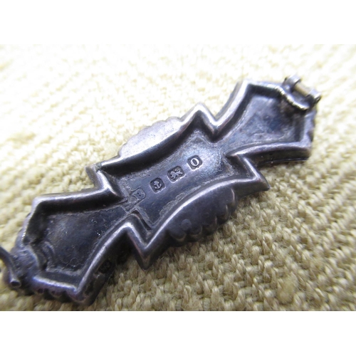 822 - Silver mother bar brooch, costume and other jewellery including bone china brooch, pendants, other b... 