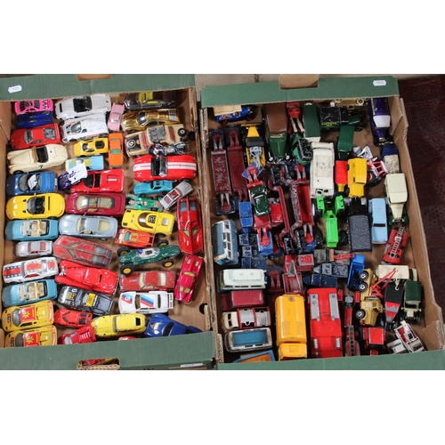 834 - Collection of Corgi and Dinky cars, trucks and other service vehicles, including Corgi rough terrain... 