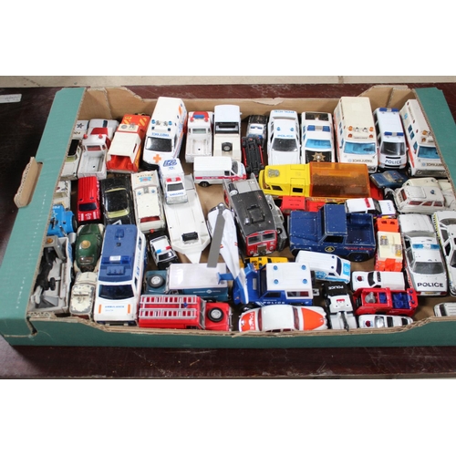 836 - Collection of emergency service vehicles including Corgi Jaguar MK2, Corgi Ford Zephyr and Dinky Mec... 