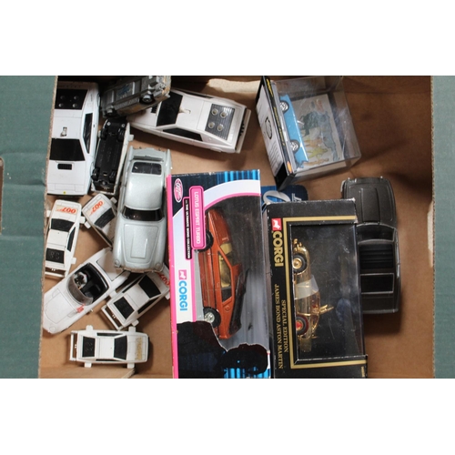 846 - Collection of play worn and also boxed James Bond cars  inc. Corgi Lotus Espirit, boxed Corgi specia... 