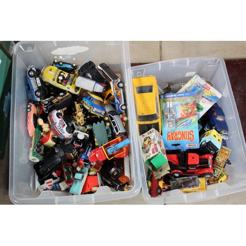 847 - Two boxes of play worn cars inc. various different models and characters