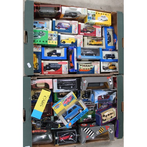 839 - Large collection of boxed die-cast cars inc. Vanguard, Corgi transport Silver Jubilee bus etc (2 box... 