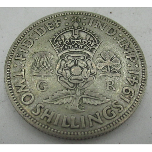 615A - Collection of various pre 1947 one florin/two shilling Geo. V and Geo. VI coins, approx 35toz