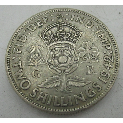 616A - Collection of various pre 1947 one florin/two shilling Geo. V and Geo. VI coins, approx 35toz